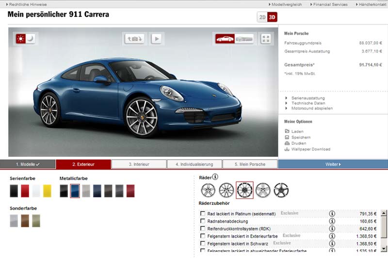 Porsche 911 Car Configurator