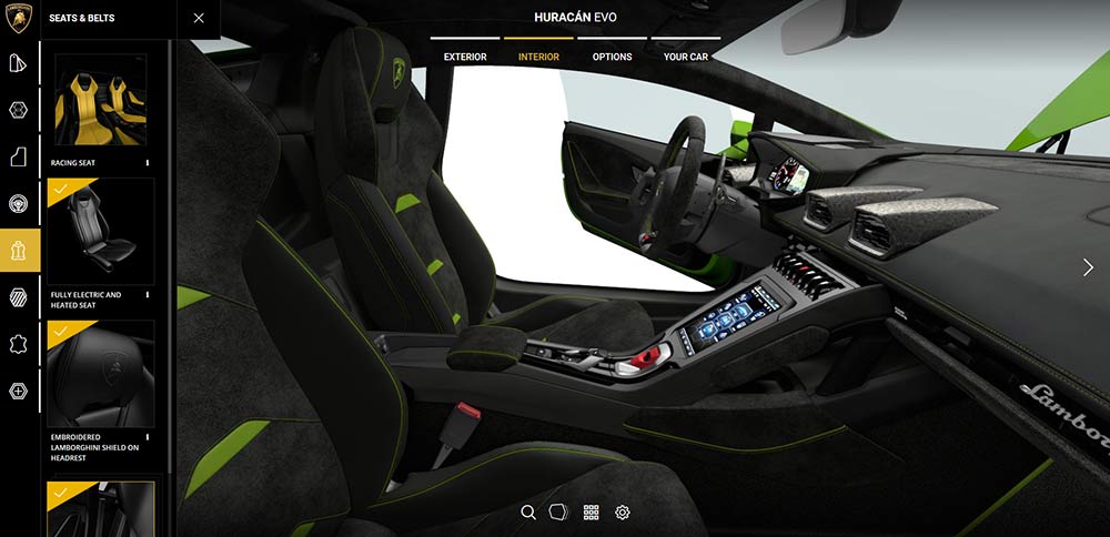 Online Konfigurator Lamborghini Huracan Evo